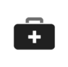 first aid kit bw icon - health insurance - benefits