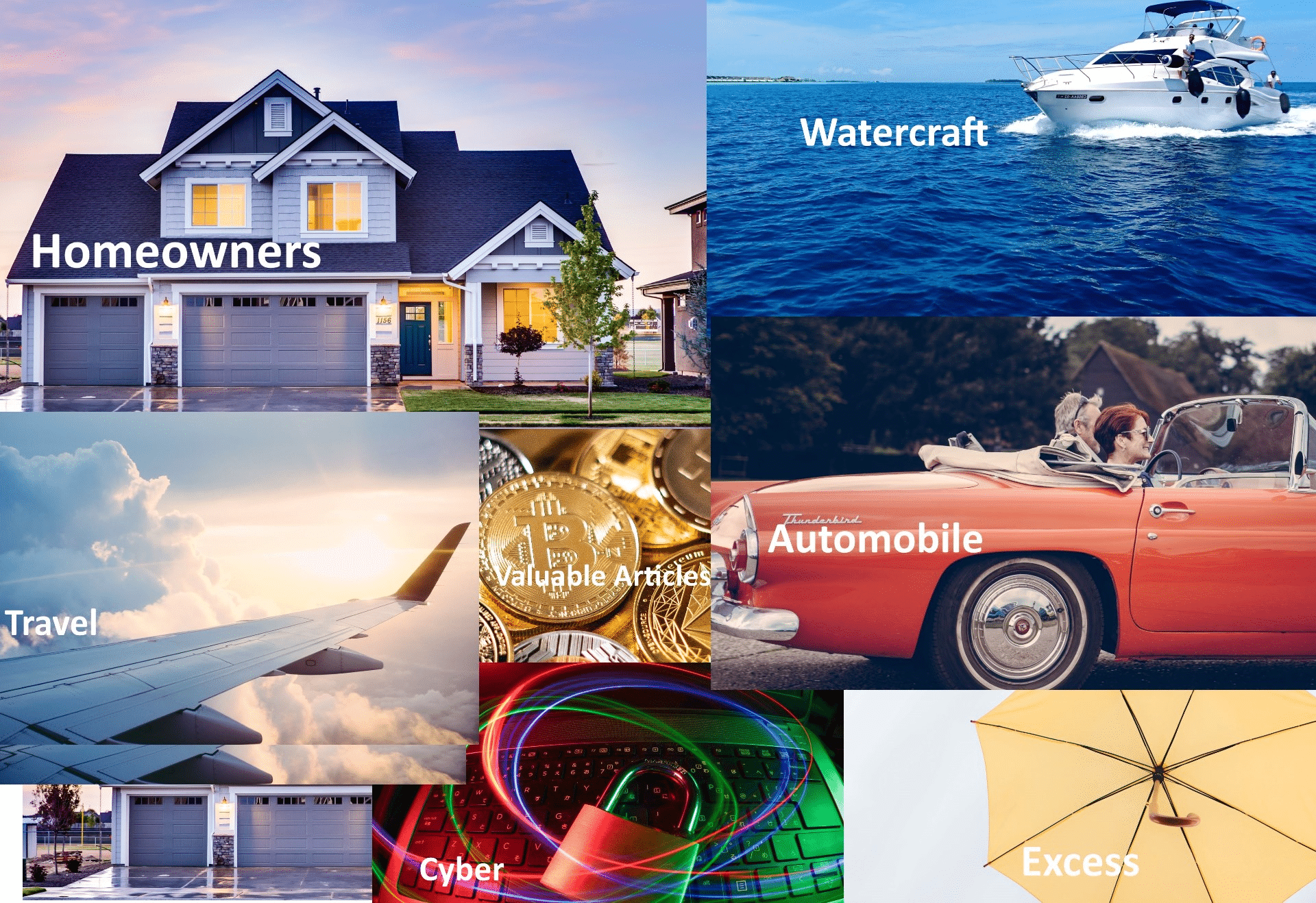 collage of insurance coverages